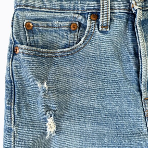 Levi’s Wedgie Straight Blue Jeans Sz 24 Button-Fly Distressed Thrashed 90s Y2K - Picture 5 of 13